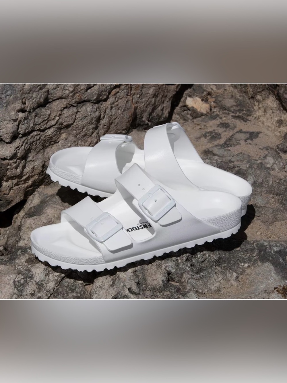 Birkenstock White Double-Buckle EVA Slide Sandals - Women
